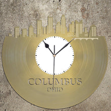 Columbus Skyline - Ohio Art Clock, Trendy Wall Clock, Cityscape Clock, Vinyl Record Clock,  Unique Wall Clock,  Large Wall Art, Novelty Gift - VinylShop.US
