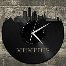 Memphis Skyline - Memphis Clock, Tenessee Cityscape Clock, Large Wall Art Clock,  Unique Wall Clock,  Birthday, Anniversary, Wedding Gift - VinylShop.US