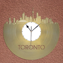 Toronto Skyline, Canada Cityscape Clock, Canadian Gift For Him, For Her, Home Decor, Wall Art, Unique City Print, Vinyl Record Custom Clock - VinylShop.US