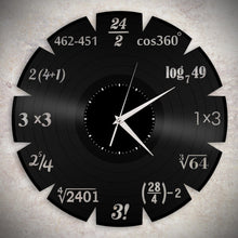 Math Clock Mathematics Clock Graduation Gift Educational Gifts For Kids Kids Room Math Art Repurposed Retro Math Silent Wall Clock Math gift - VinylShop.US