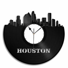 Houston Skyline Vinyl Wall Clock