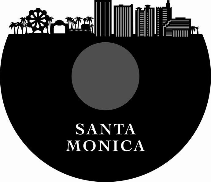 Santa Monica clock BL WH