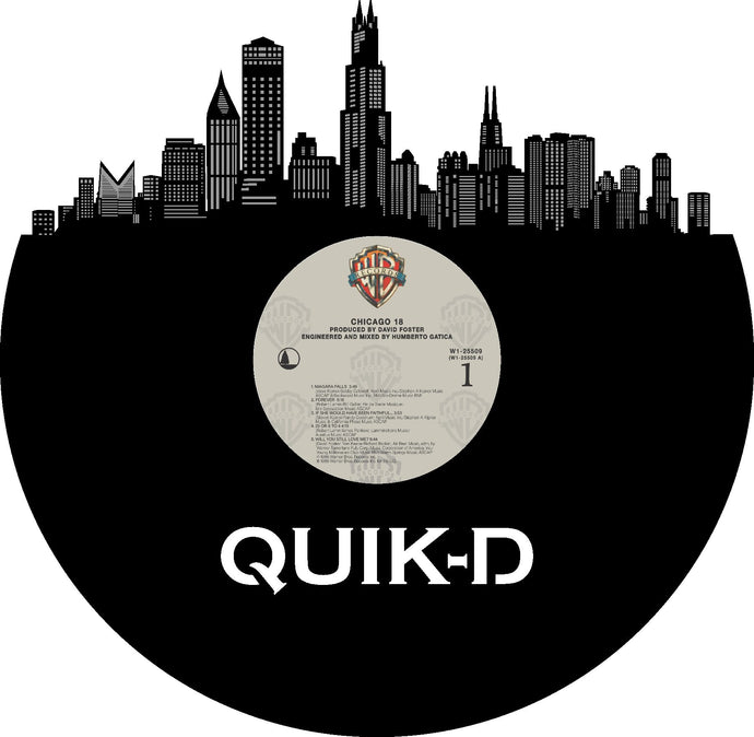 Chicago QUIK-D Wall Clock with a custom label