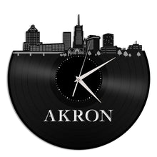Akron Skyline Vinyl Wall Clock - VinylShop.US