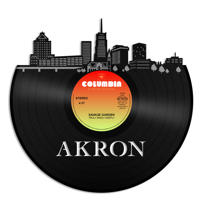 Akron Skyline Vinyl Wall Art - VinylShop.US