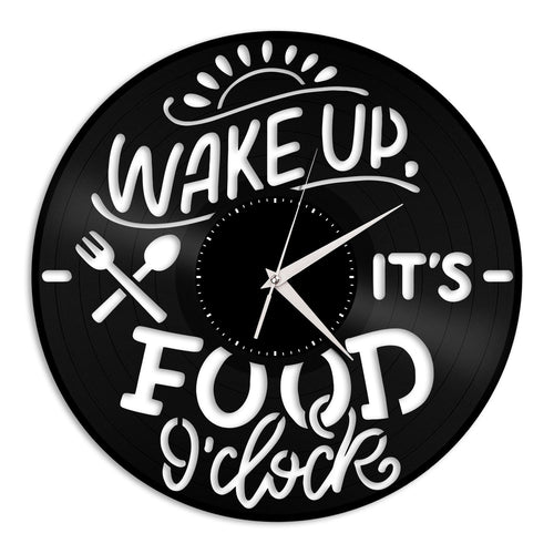 Wake Up It's Food O'clock Vinyl Wall Clock