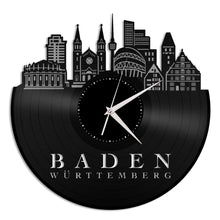 Baden Wurttemberg Skyline Vinyl Wall Clock