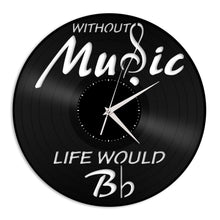 Without Music Life Would Be Vinyl Wall Clock