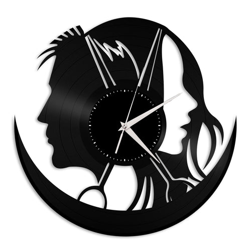Hair Salon for Men and Women Vinyl Wall Clock