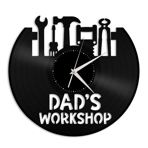 Dad's Workshop Vinyl Wall Clock