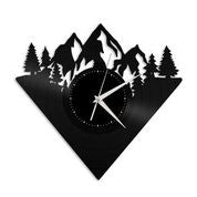 Adventure Mountains Triangle Vinyl Wall Clock