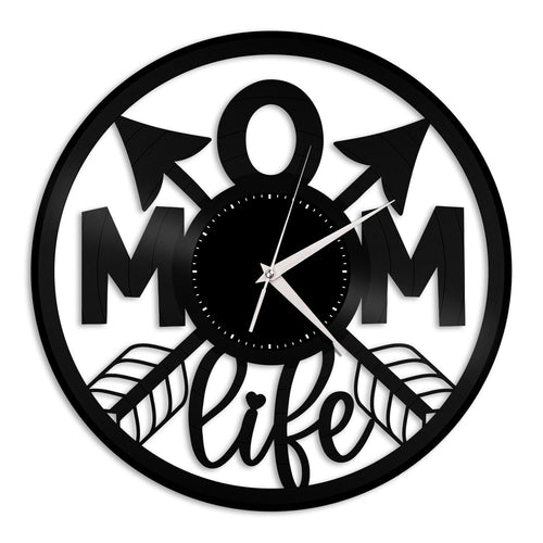 Mom Life Arrows Vinyl Wall Clock