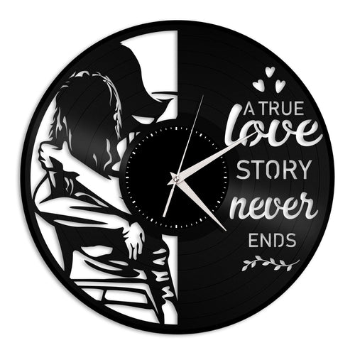 A True Love Never Ends Vinyl Wall Clock
