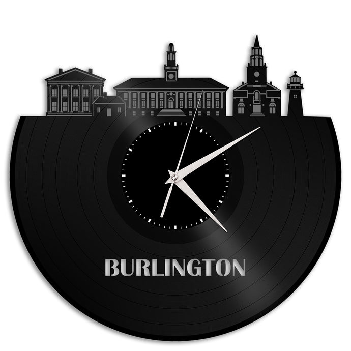 Burlington skyline Vinyl Wall Clock - VinylShop.US
