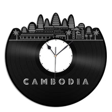 Cambodia Skyline Vinyl Wall Clock - VinylShop.US
