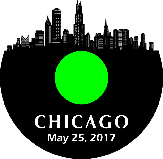 Chicago New May 25, 2017 Clock, Black Label White Clock Hands