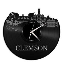 Clemson Skyline Vinyl Wall Clock