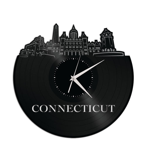 Connecticut Skyline Vinyl Wall Clock - VinylShop.US