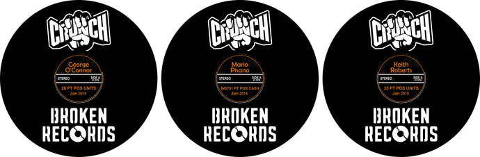 3x Crunch Broken Records Framed Award Art With 3x Custom Labels