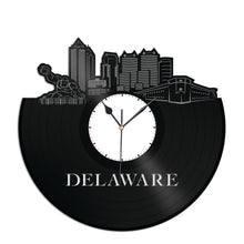 Delaware Skyline Vinyl Wall Clock