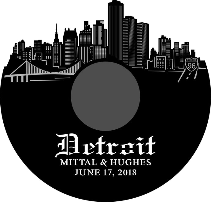 Detroit MITTAL & HUGHES wall art Bl and custom label