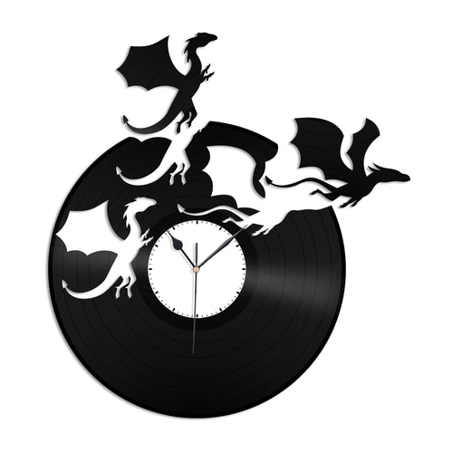 Dragons Flying Vinyl Wall Clock