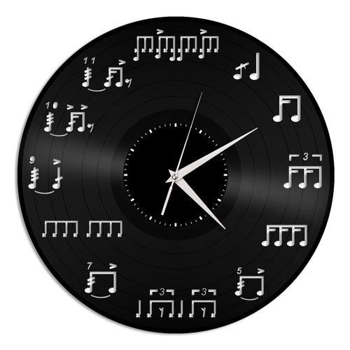 Drum Notes Rudiments Clock Vinyl Wall Clock