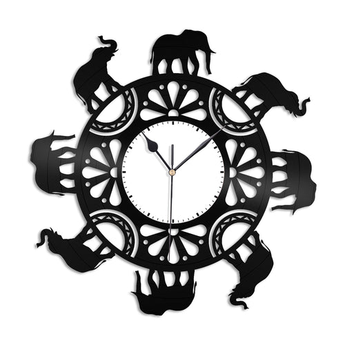 Elephant Circle Vinyl Wall Clock