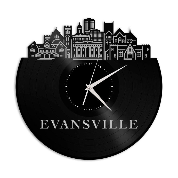 Evansville IN Vinyl Wall Clock