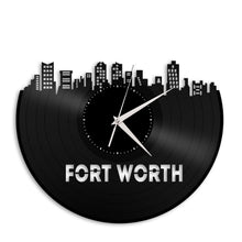 Fort Worth Skyline Vinyl Wall Clock