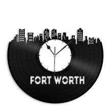 Fort Worth Skyline Vinyl Wall Clock