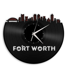 Fort Worth Skyline Vinyl Wall Clock - VinylShop.US