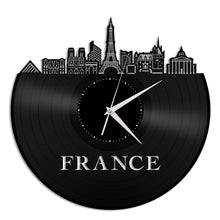 France Skyline Vinyl Wall Clock
