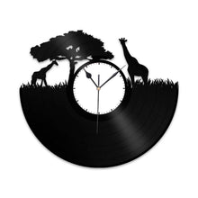 Giraffe Trees Vinyl Wall Clock