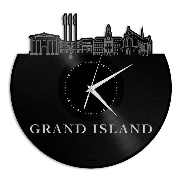 Grand Island Nebraska Vinyl Wall Clock