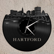 Hartford City Skyline Vinyl Wall Clock - VinylShop.US