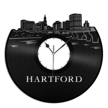 Hartford City Skyline Vinyl Wall Clock - VinylShop.US