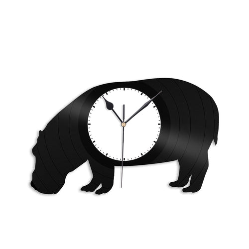 Hippopotamus Vinyl Wall Clock