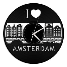 I love Amsterdam Vinyl Wall Clock