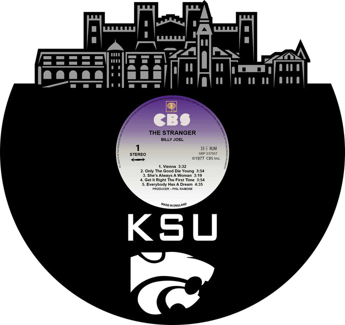Kansas state university with logo 3 Wall Art Bl and custom label