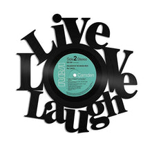 Unique Vinyl Wall Clock Live Love Laugh