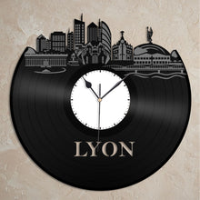 Lyon, France Skyline Vinyl Wall Clock - VinylShop.US