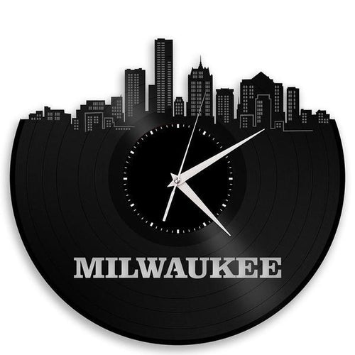Milwaukee Skyline Vinyl Wall Clock - VinylShop.US