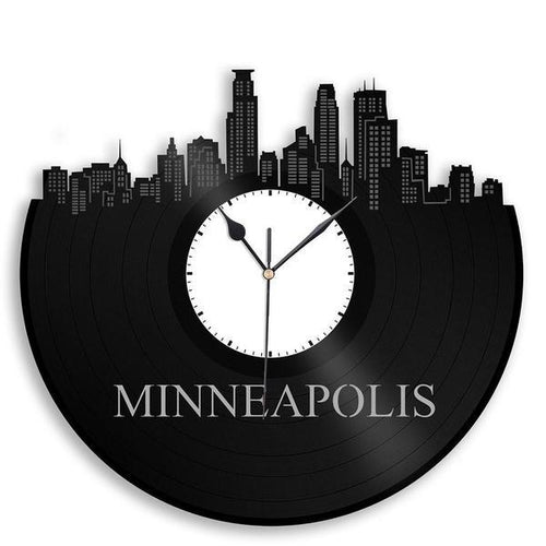 Minneapolis Skyline Vinyl Wall Clock - VinylShop.US