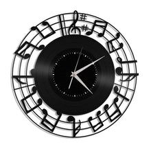 Unique Vinyl Wall Clock Music Notes