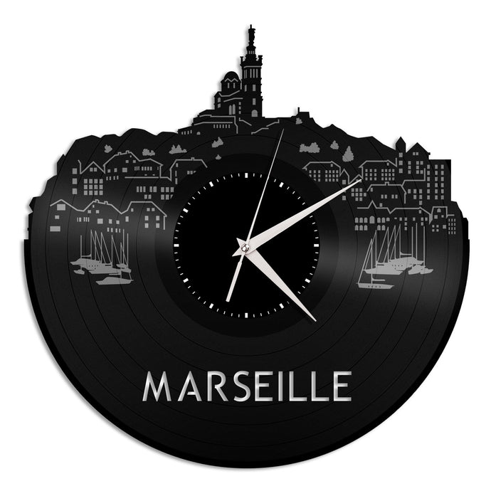 Marseille Skyline Vinyl Wall Clock - VinylShop.US