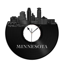 Minnesota Skyline Vinyl Wall Clock