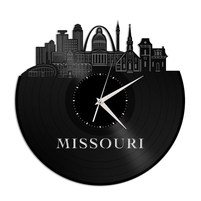 Missouri Skyline Vinyl Wall Clock