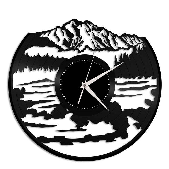 Mountains with water Vinyl Wall Clock - VinylShop.US