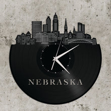 Nebraska Skyline Vinyl Wall Clock
